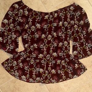 Alya Burgundy Floral Blouse